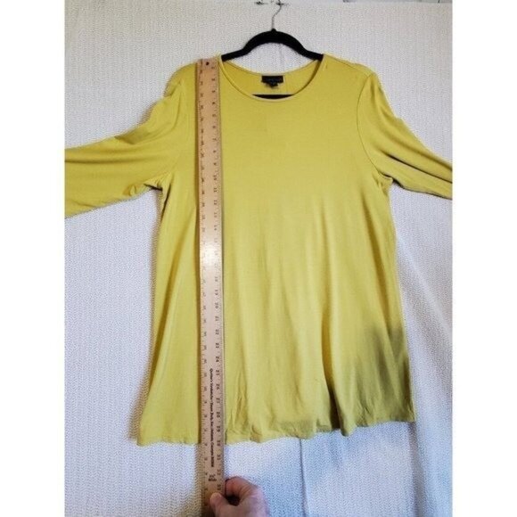 J.Jill Collection Chartreuse Green L Long Sleeve Top Sz Medium Everyday Capsule - Picture 4 of 9